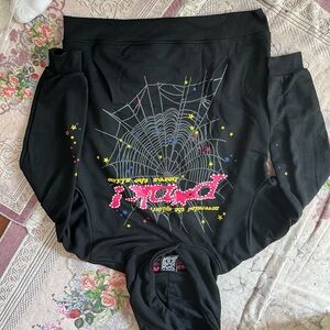 Black Hoodie with Pink Graphic